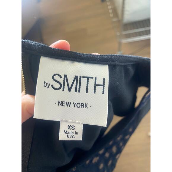 by Smith New York Navy Blue Cheetah Cap Sleeve Mixed Media Sz XS - Picture 5 of 5